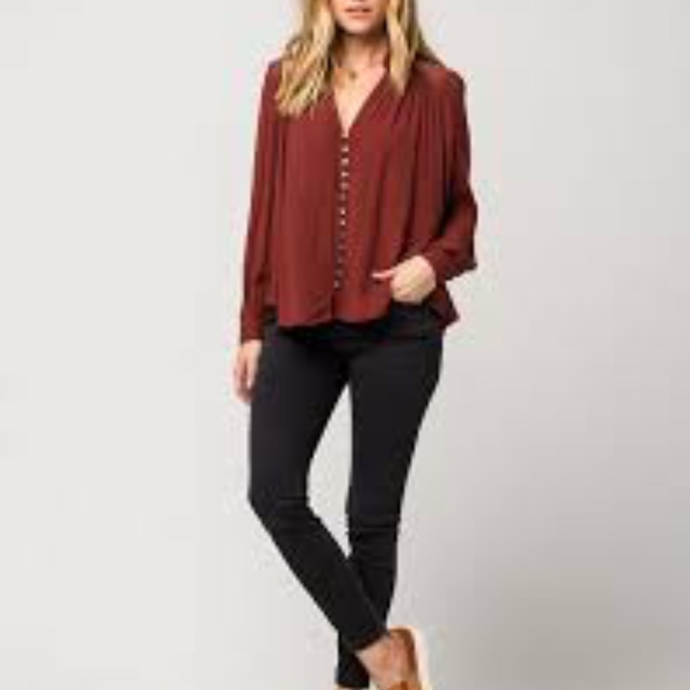 FREE PEOPLE Canyon Rose Button Down Shirt